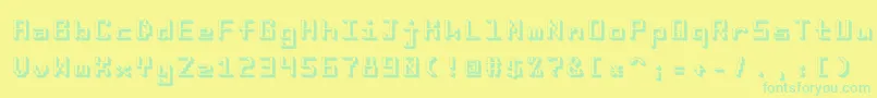 フォントI8080 – 黄色い背景に緑の文字