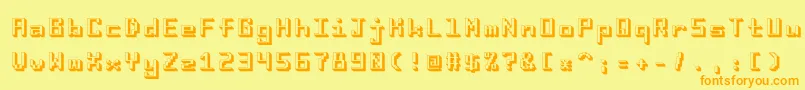 I8080 Font – Orange Fonts on Yellow Background