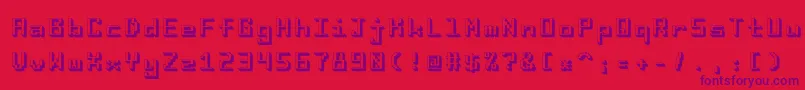 I8080-Schriftart – Violette Schriften auf rotem Hintergrund