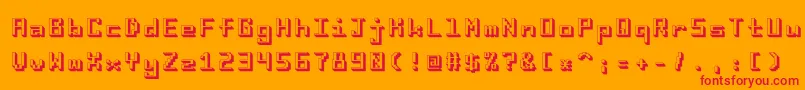 I8080 Font – Red Fonts on Orange Background