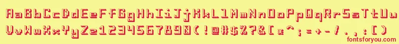 I8080 Font – Red Fonts on Yellow Background