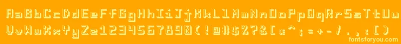 I8080 Font – Yellow Fonts on Orange Background