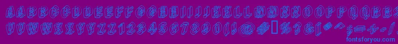 Typeem Font – Blue Fonts on Purple Background