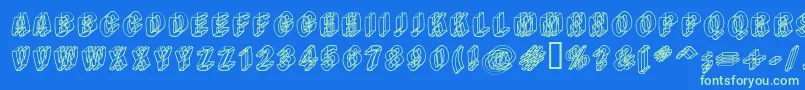 Fonte Typeem – fontes verdes em um fundo azul