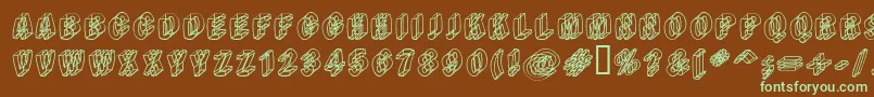 Typeem Font – Green Fonts on Brown Background