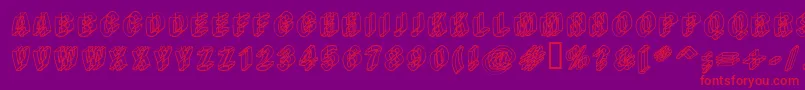 Typeem Font – Red Fonts on Purple Background