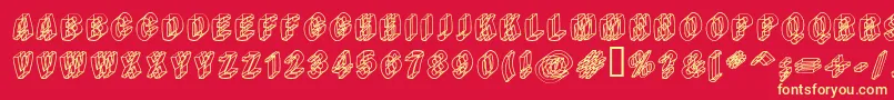 Typeem Font – Yellow Fonts on Red Background