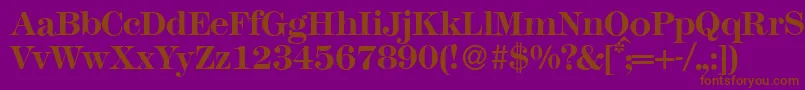 M791ModernBold Font – Brown Fonts on Purple Background