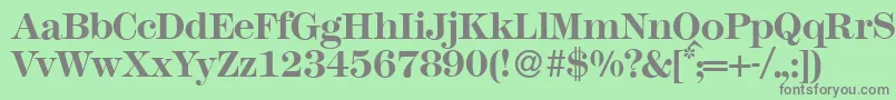 フォントM791ModernBold – 緑の背景に灰色の文字