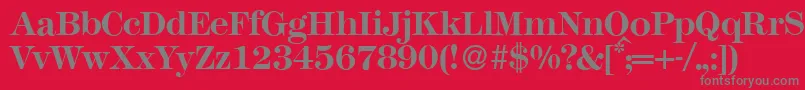 M791ModernBold Font – Gray Fonts on Red Background