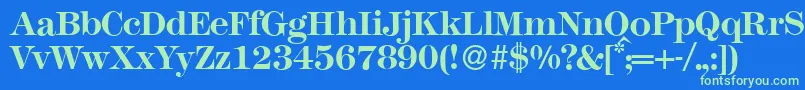 M791ModernBold Font – Green Fonts on Blue Background