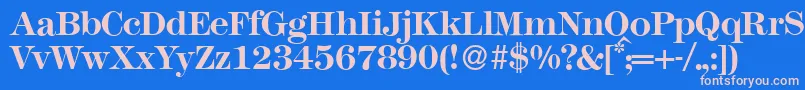 M791ModernBold Font – Pink Fonts on Blue Background