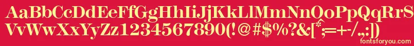 M791ModernBold Font – Yellow Fonts on Red Background