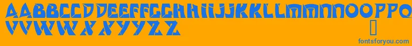 Odishi Font – Blue Fonts on Orange Background