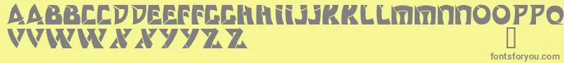 フォントOdishi – 黄色の背景に灰色の文字