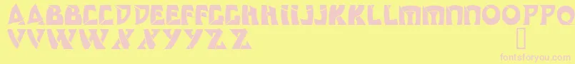 Шрифт Odishi – розовые шрифты на жёлтом фоне