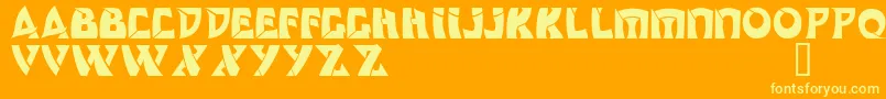 Odishi-Schriftart – Gelbe Schriften auf orangefarbenem Hintergrund