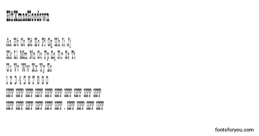 Czcionka HffXmasHoedown (89465) – alfabet, cyfry, specjalne znaki