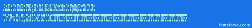 HffXmasHoedown Font – Green Fonts on Blue Background