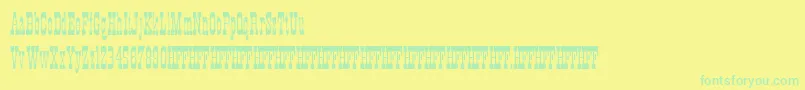 HffXmasHoedown Font – Green Fonts on Yellow Background