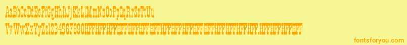 HffXmasHoedown Font – Orange Fonts on Yellow Background