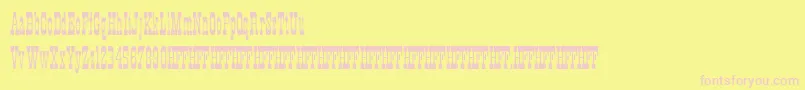 HffXmasHoedown Font – Pink Fonts on Yellow Background