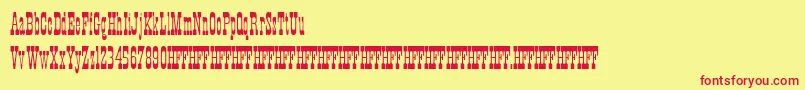HffXmasHoedown Font – Red Fonts on Yellow Background