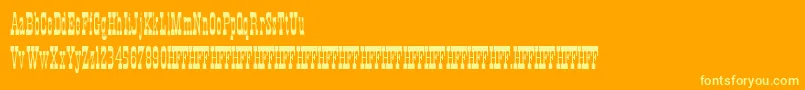 HffXmasHoedown Font – Yellow Fonts on Orange Background