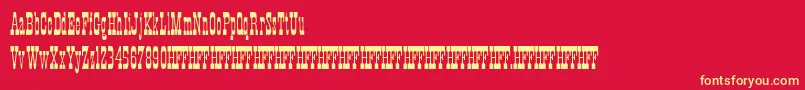 HffXmasHoedown Font – Yellow Fonts on Red Background