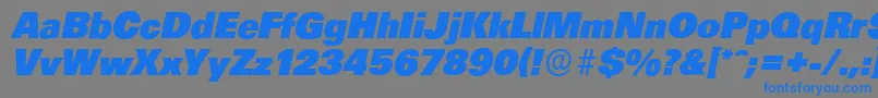 UltimateserialHeavyItalic Font – Blue Fonts on Gray Background