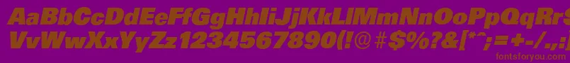 UltimateserialHeavyItalic Font – Brown Fonts on Purple Background