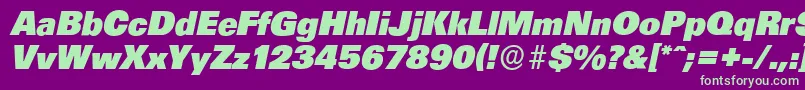 UltimateserialHeavyItalic Font – Green Fonts on Purple Background