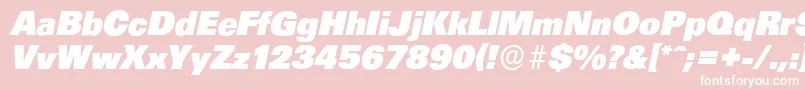 Fonte UltimateserialHeavyItalic – fontes brancas em um fundo rosa