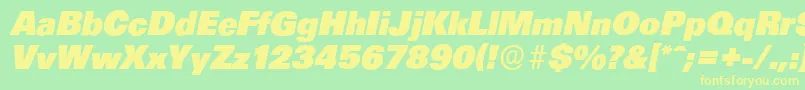 UltimateserialHeavyItalic Font – Yellow Fonts on Green Background