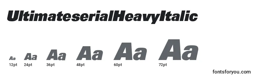 Размеры шрифта UltimateserialHeavyItalic