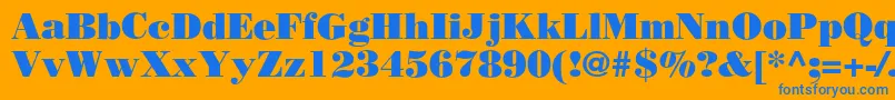 BodoniPoster Font – Blue Fonts on Orange Background