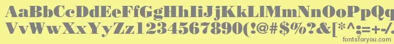 フォントBodoniPoster – 黄色の背景に灰色の文字