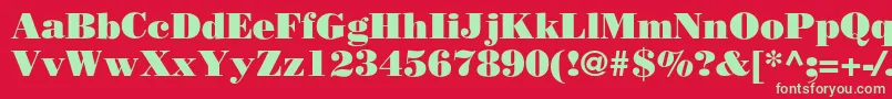 BodoniPoster Font – Green Fonts on Red Background