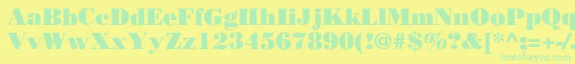 BodoniPoster Font – Green Fonts on Yellow Background