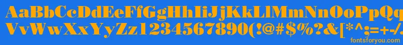 BodoniPoster Font – Orange Fonts on Blue Background