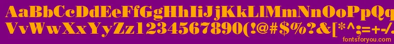 BodoniPoster Font – Orange Fonts on Purple Background