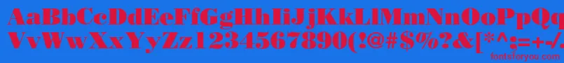 BodoniPoster Font – Red Fonts on Blue Background