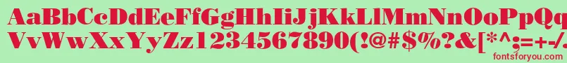 BodoniPoster Font – Red Fonts on Green Background