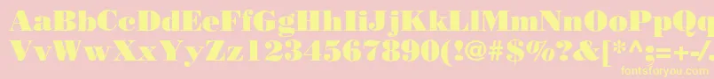 BodoniPoster Font – Yellow Fonts on Pink Background