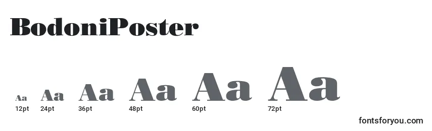 Размеры шрифта BodoniPoster