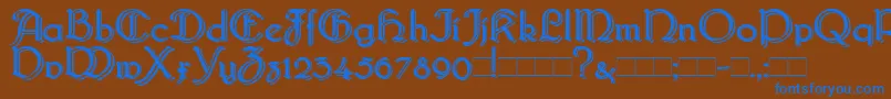 Шрифт Bridgebl – синие шрифты на коричневом фоне
