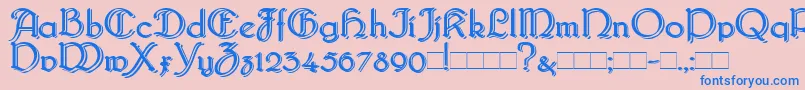 Bridgebl Font – Blue Fonts on Pink Background