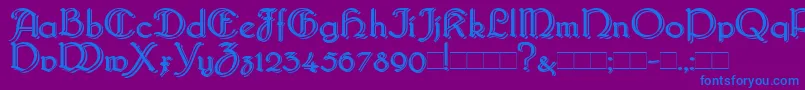 Bridgebl-Schriftart – Blaue Schriften auf violettem Hintergrund