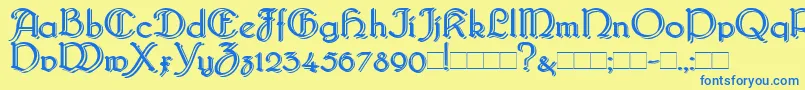 Шрифт Bridgebl – синие шрифты на жёлтом фоне