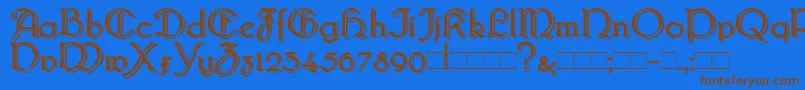 Bridgebl Font – Brown Fonts on Blue Background